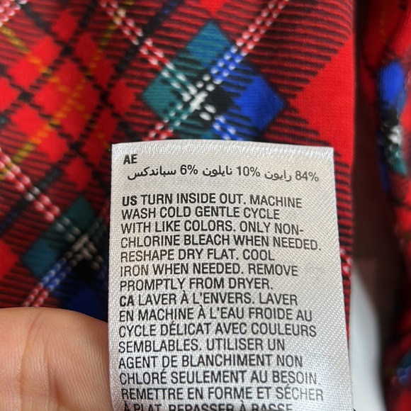 NWT Charter Club Womens Plaid Longsleeve Top Velvet Sequin Collar SMALL - Picture 5 of 6